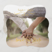 Verguld Vintage Save our Date Save The Date (Voorkant / Achterkant)