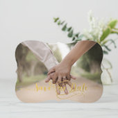 Verguld Vintage Save our Date Save The Date (Staand voorkant)