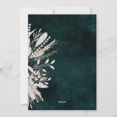 Verguld weide wow boeket, smaragdgroen feestdagenkaart (Achterkant)