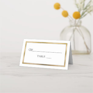 Verguld Witte Eenvoudige Elegante Plaatskaarten
