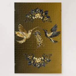 Vergulde balans – Elegante donkere bloemen Legpuzzel