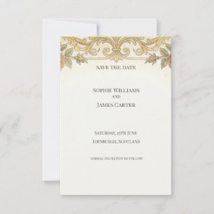 Vergulde Barok Save the Date Kaart