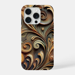 Vergulde barokke rolwerk iPhone 15 pro hoesje