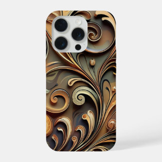 Vergulde barokke rolwerk  iPhone 15 pro hoesje