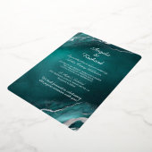 Vergulde Blauwgroen Elegantie bruiloft uitnodiging (Gedraaid)