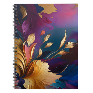 Vergulde Bloei – Abstracte Bloemcompositie Notitieboek