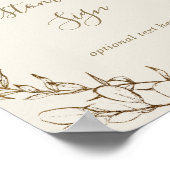 Vergulde Bloem Cream & Gouden Krans Maatwerk Tekst Poster (Hoek)