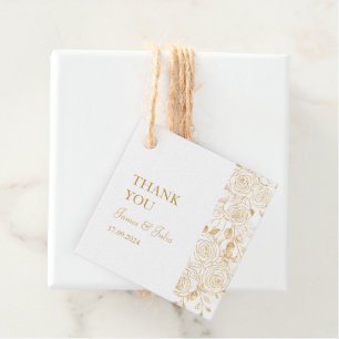 VERGULDE BLOEMEN BEDANKJES LABELS