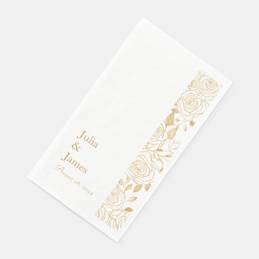 VERGULDE Bloemen Servet (Hoek)