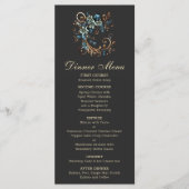 Vergulde bloemige elegantie menu (Voorkant)