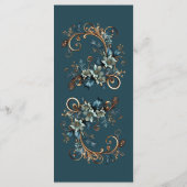 Vergulde bloemige elegantie menu (Achterkant)