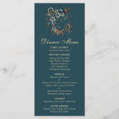 Vergulde bloemige elegantie menu (Voorkant)