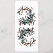 Vergulde bloemige elegantie menu (Achterkant)