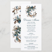 Vergulde bloemige elegantie menu (Voorkant / Achterkant)