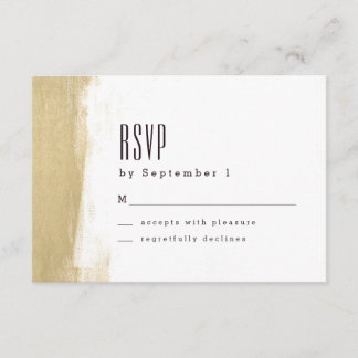 Vergulde Brush Wedding RSVP Kaart