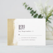 Vergulde Brush Wedding RSVP Kaart (Staand voorkant)
