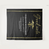 Vergulde Caduceus Verpleegster Medische Afstudeer  Wandkleed (Voorkant (horizontaal))