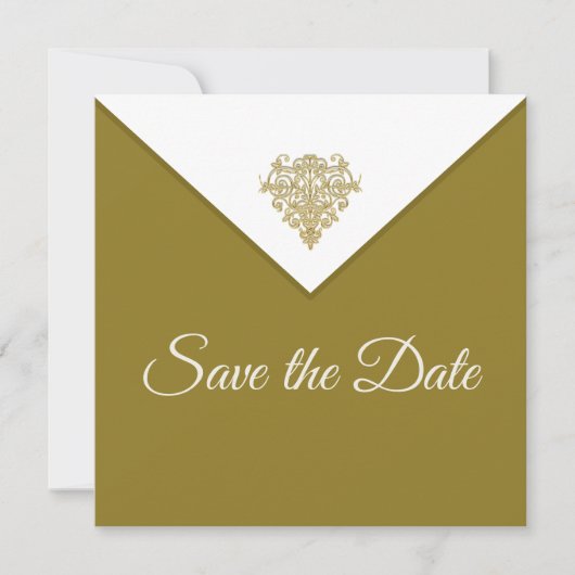 Vergulde Elegance Bewaar de datum Save The Date (Voorkant)