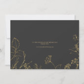 Vergulde Floral Cream & Gold Elopement Aankondigin Aankondiging (Achterkant)