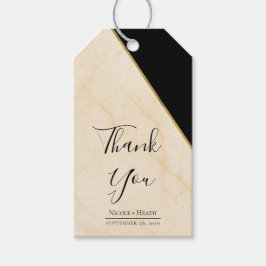 Vergulde geometrie Luxe ivoor & goud marmeren brui Cadeaulabel