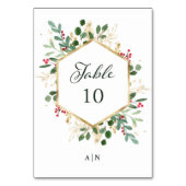 Vergulde groenblijvende planten op wit | Kersttrou Kaart (Achterkant)