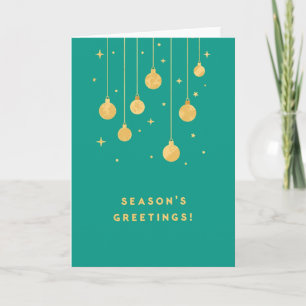 Vergulde groeten op Teal kerstkaart Kaart