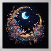 vergulde halve maan bloei poster (Voorkant)