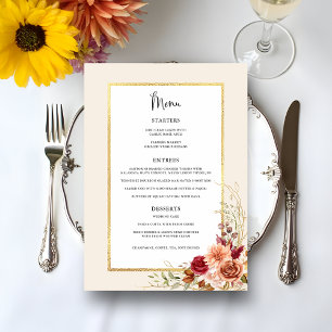 Vergulde Herfst Terracotta Floral Menu
