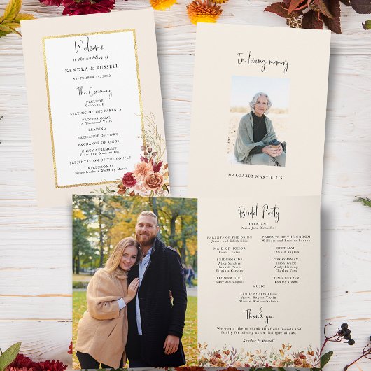 Vergulde Herfst Terracotta Floral Programma