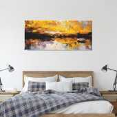 Vergulde Horizon Verdeeld Canvas Afdruk (Insitu (Slaapkamer))