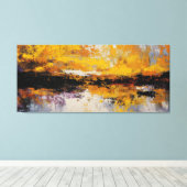 Vergulde Horizon Verdeeld Canvas Afdruk (Insitu (Houten vloer))