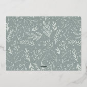 Vergulde Kerstd kaart met bladmotief en goud folie (Achterkant)