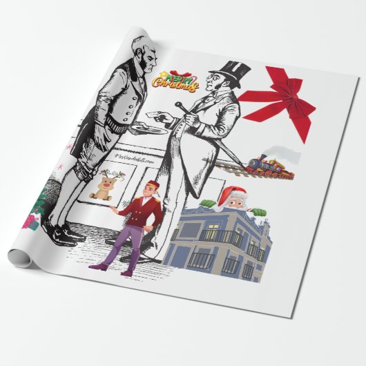 Vergulde Leeftijd Victoriaans Kerst Inpakpapier 🎄 (Uitgerold)