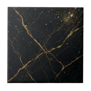 Vergulde Midnight Marble Zwart & Goud Tegeltje