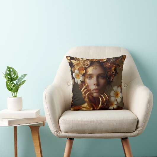 Vergulde Pre-Raphaelite Vrouw 3 Kussen (Stoel)
