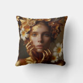 Vergulde Pre-Raphaelite Vrouw 3 Kussen (Achterkant)