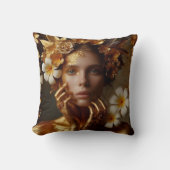 Vergulde Pre-Raphaelite Vrouw 3 Kussen (Voorkant)