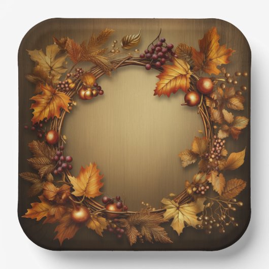 Vergulde schatten van Herfst: kransoogst Papieren Bordje (Voorkant)