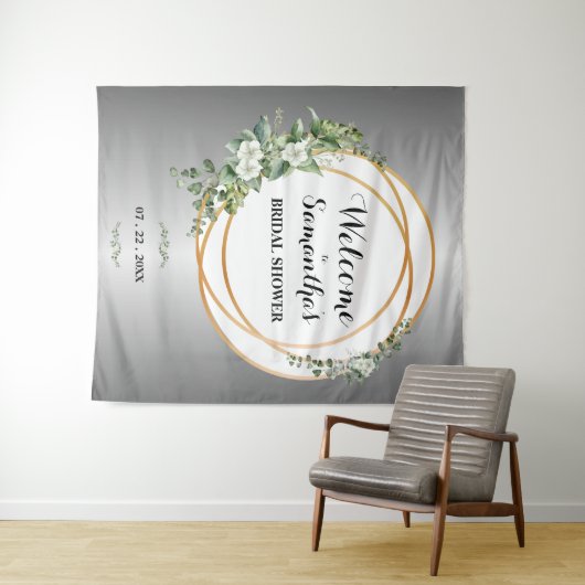 Vergulde tuin: een zilveren en gouden bruids wandt wandkleed (In Situ (horizontaal))