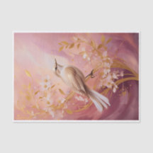 Vergulde Tuinvrienden, Elegante Vogel op Roze