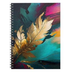 Vergulde Veer – Luxe Abstracte Elegantie Notitieboek