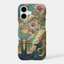 Vergulde Vlinder Elegantie - Art Nouveau Bloemen