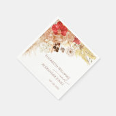 Vergulde Waterverf Boho Floral bruiloft servetten (Hoek)