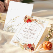 Vergulde Waterverf Boho Floral | Terracotta bruilo Kaart