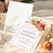 Vergulde Waterverf Boho Floral | Terracotta bruilo Kaart