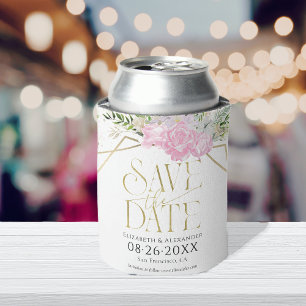 Vergulde Wildflower Lente Bruiloft Save The Date Blikjeskoeler