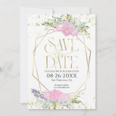 Vergulde Wildflower Lente Bruiloft Save The Date Kaart (Voorkant)