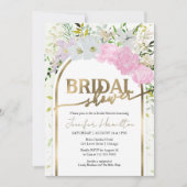 Vergulde Wildflower Spring Bridal Shower Uitnodigi Kaart (Voorkant)