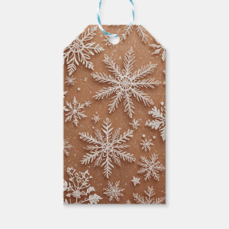 Vergulde Winter Kristallen Cadeaulabel