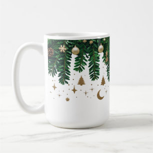 Vergulde Winterloof Combinatie Mok - Premium Groen
